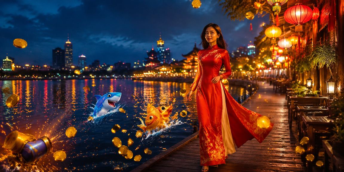 Người dùng Hà Nội tham gia trò chơi bắn cá trực tuyến trong trang phục áo dài truyền thống