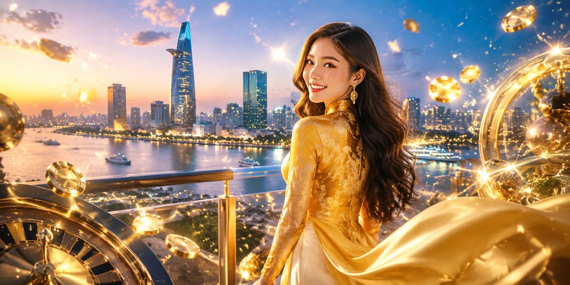 Người dùng TP HCM mặc áo dài xem thông tin hoàn tiền và khuyến mãi 13x