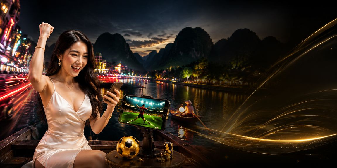 Người xem thể thao tại Ninh Bình theo dõi kèo cược qua điện thoại trong ánh đèn neon buổi tối